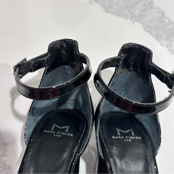 Marc Fisher Glossy Black Strappy Heels size 6.5 - Picture 7 of 14